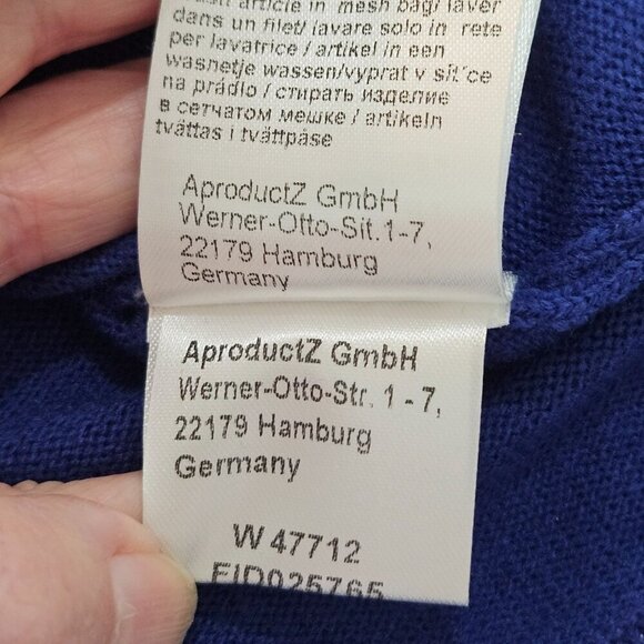 Alessa W Collection Decorative Cut Out Long Sleeve Blue Sweater Size 12 - Picture 10 of 12